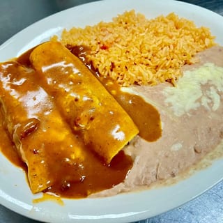 L13 Two Enchiladas with Rice & Beans